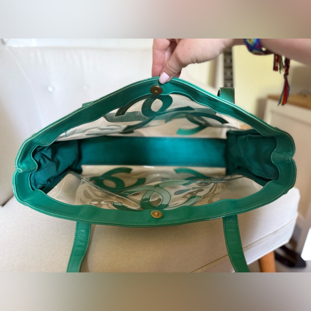 Chanel Green Triple CC Coco Tote Bag - Picture 13 of 15